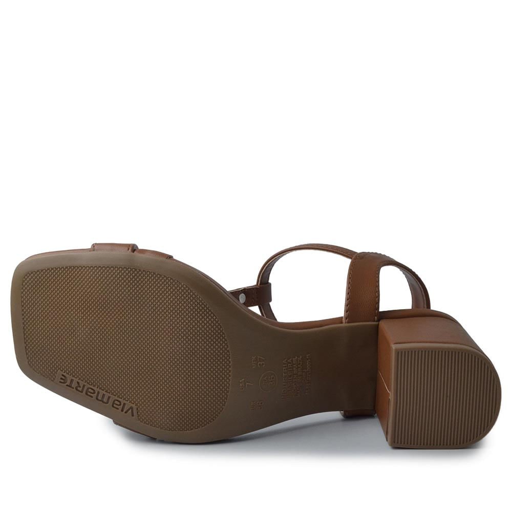 Sandália Via Marte Feminino Salto Bloco 270-002-01 Marrom 5