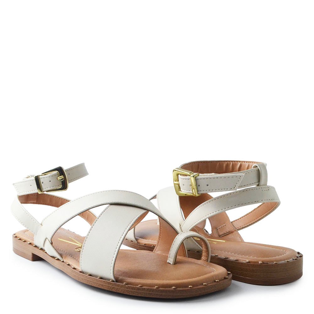 Sandália Rasteira Vizzano Feminina 6463.107 Branco 6