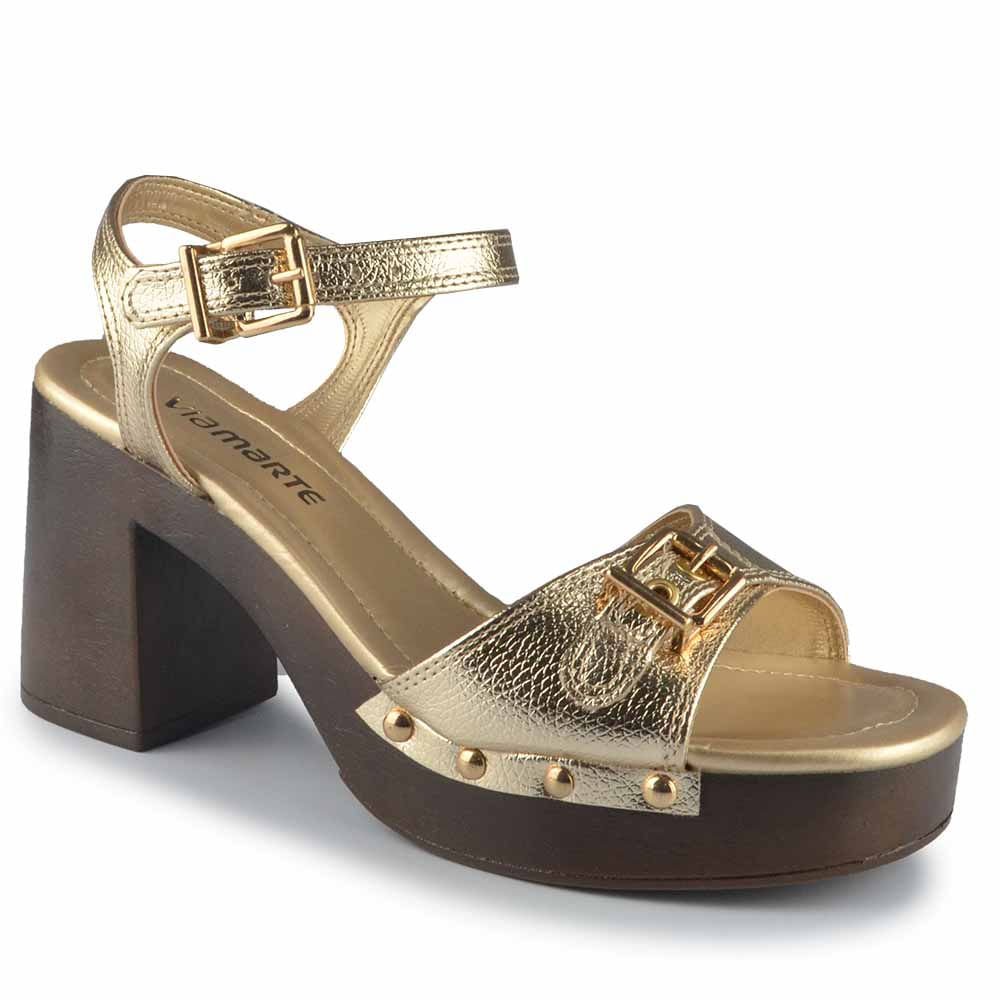 Sandália Salto Alto Via Marte Feminina 311-005-01 Dourado 2