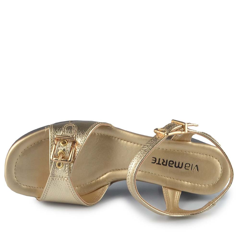 Sandália Salto Alto Via Marte Feminina 311-005-01 Dourado 4