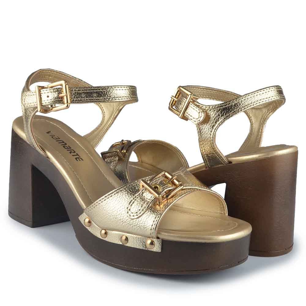 Sandália Salto Alto Via Marte Feminina 311-005-01 Dourado 6