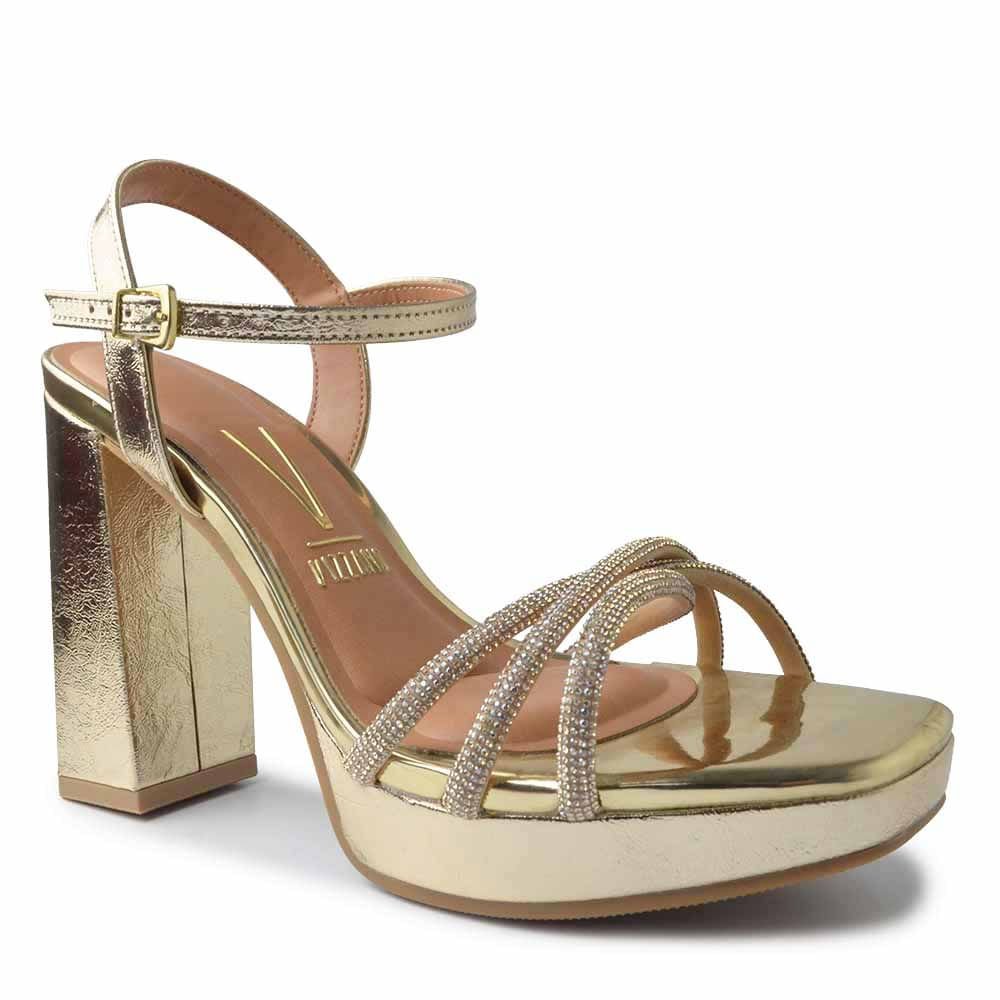 Sandália Vizzano Salto Alto Feminina 6551.105 Metal Dourado 2