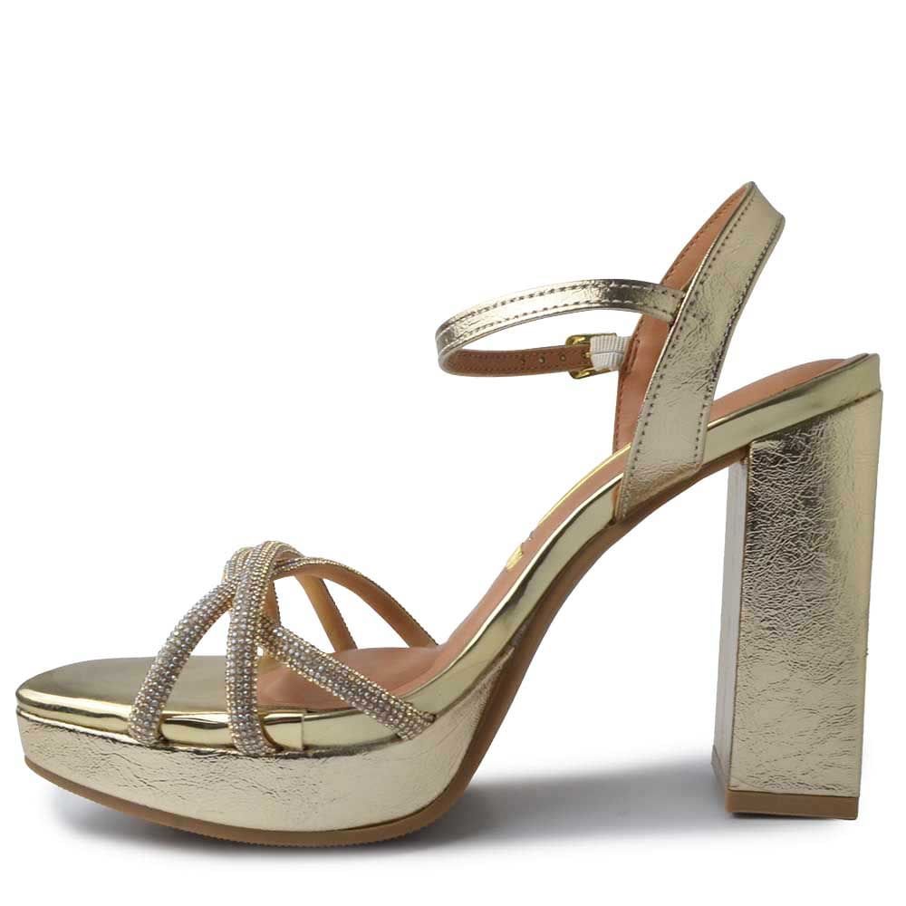 Sandália Vizzano Salto Alto Feminina 6551.105 Metal Dourado 3