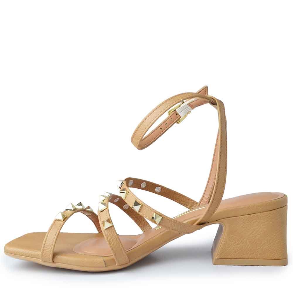 Sandália Salto Bloco Vizzano Feminina 6558.107 Bege 3