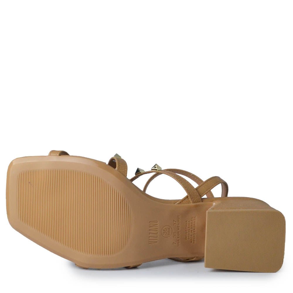 Sandália Salto Bloco Vizzano Feminina 6558.107 Bege 5