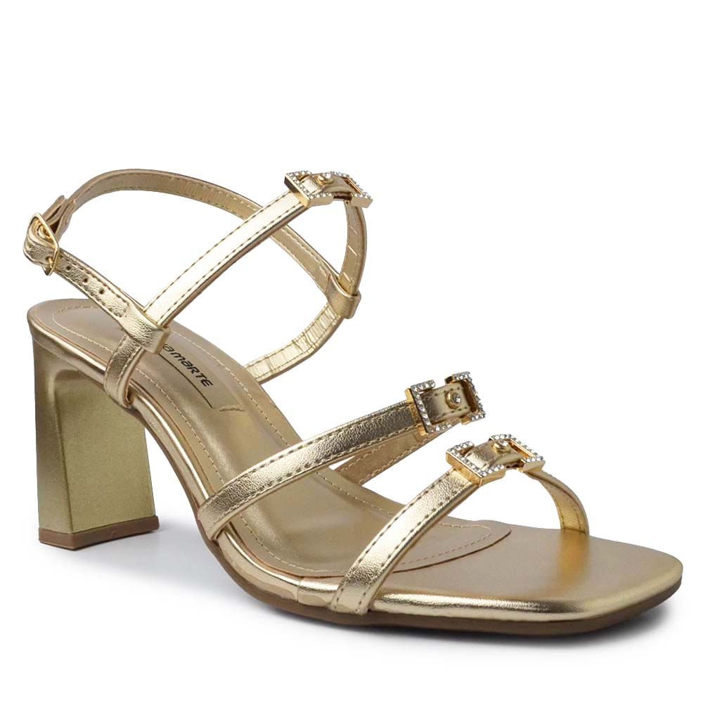 Sandália Via Marte Feminina Salto Alto 288-014-01 Dourado 2