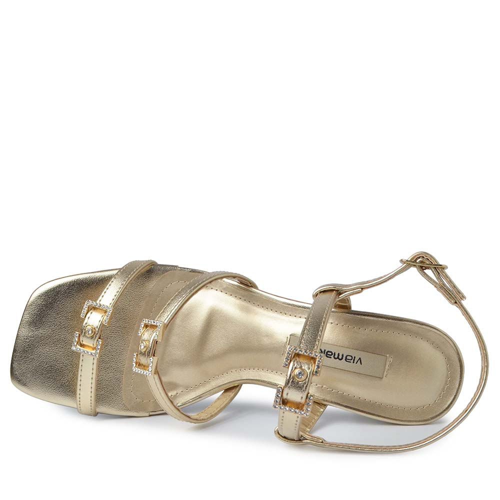 Sandália Via Marte Feminina Salto Alto 288-014-01 Dourado 4