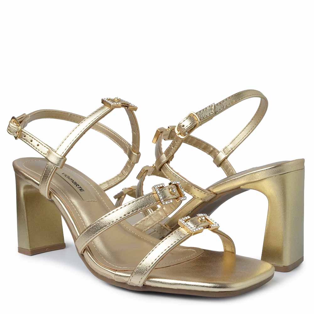 Sandália Via Marte Feminina Salto Alto 288-014-01 Dourado 6
