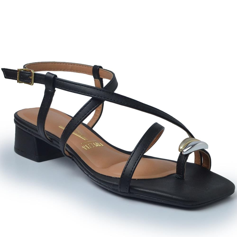 Sandália Vizzano Feminina Salto Baixo 6454.123 Preto 2