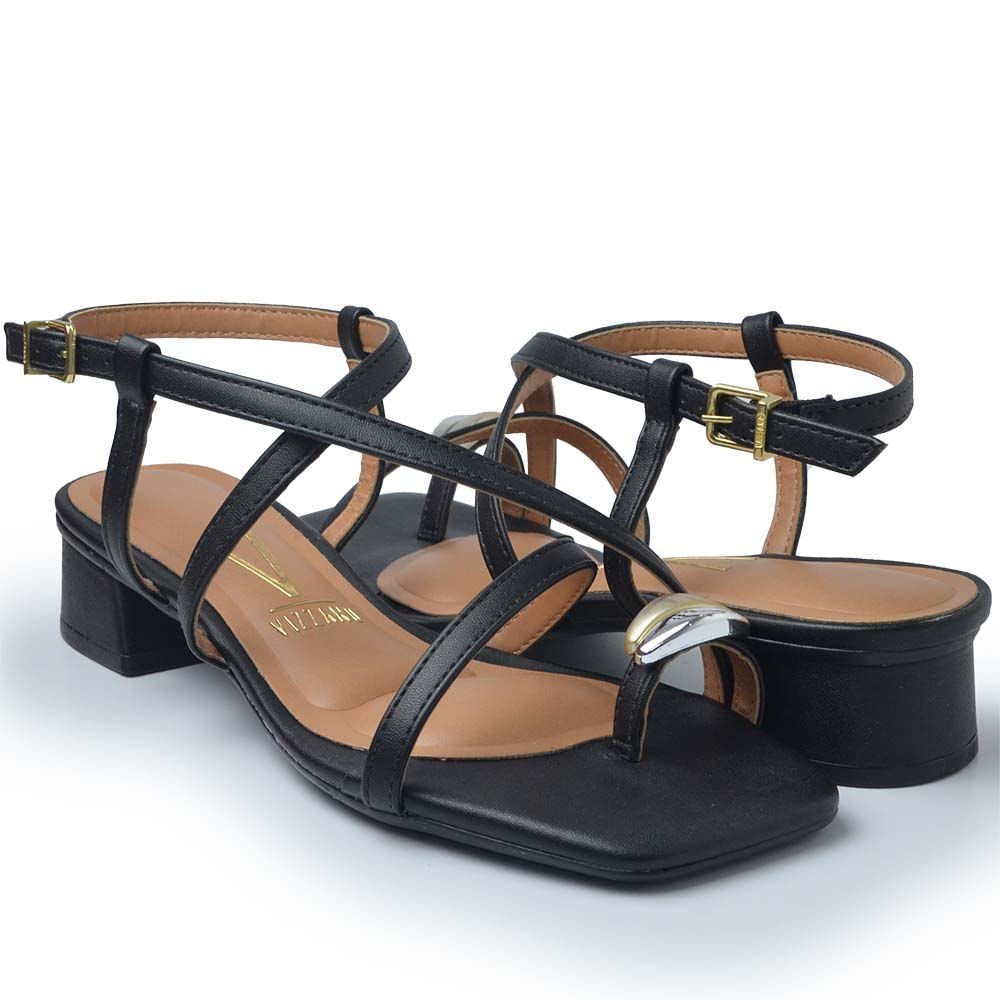Sandália Vizzano Feminina Salto Baixo 6454.123 Preto 6