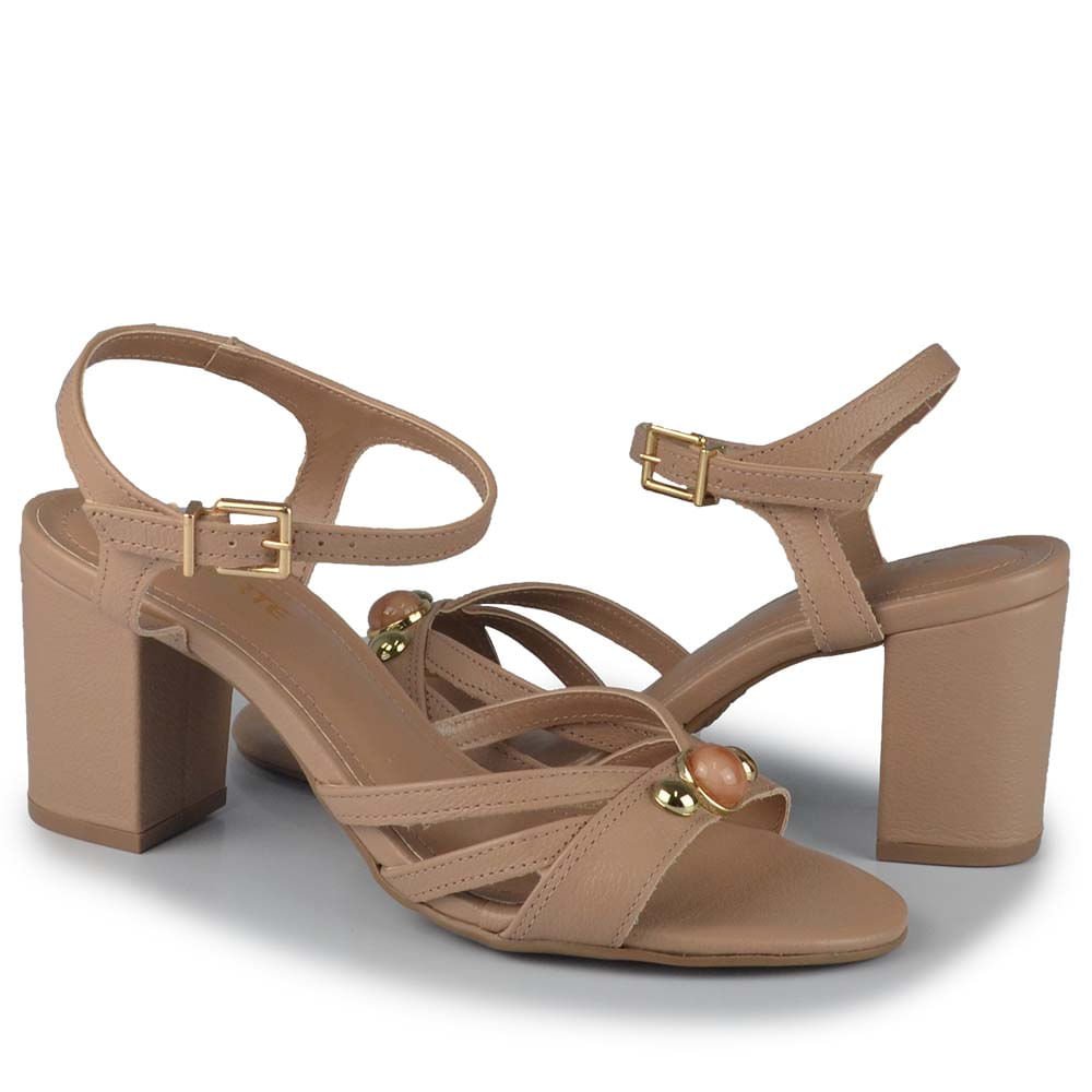 Sandália Salto Bloco Via Marte Feminina 321-004-01 Marrom 6