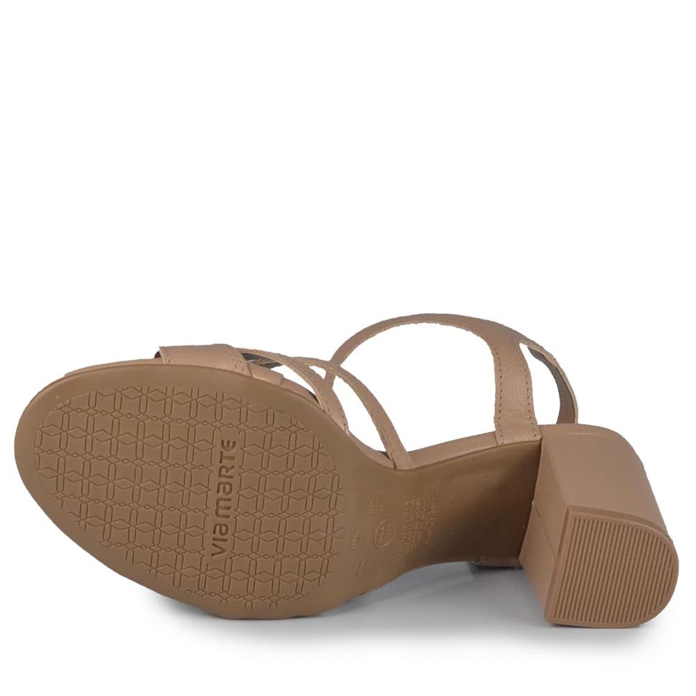 Sandália Salto Bloco Via Marte Feminina 321-004-01 Marrom 5