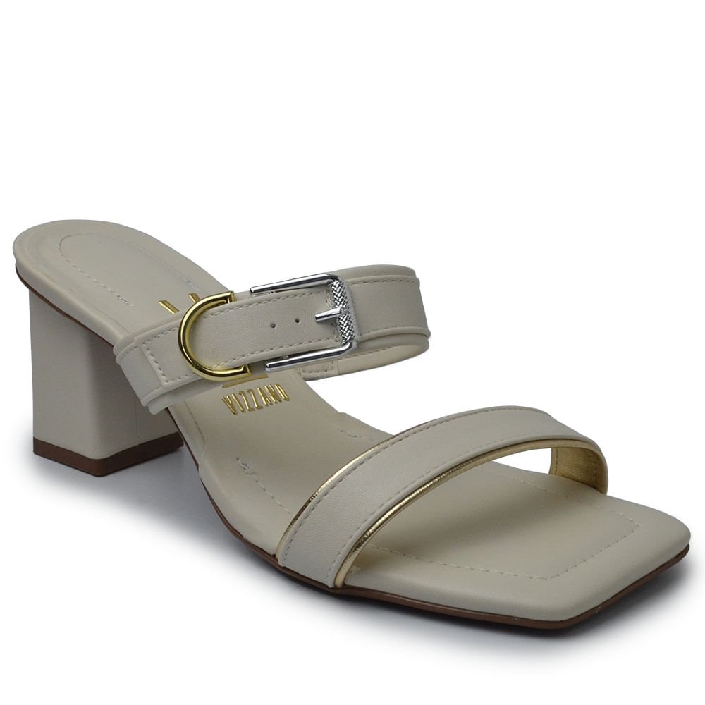 Tamanco Vizzano Feminino Salto Bloco 6455.132 Branco 2