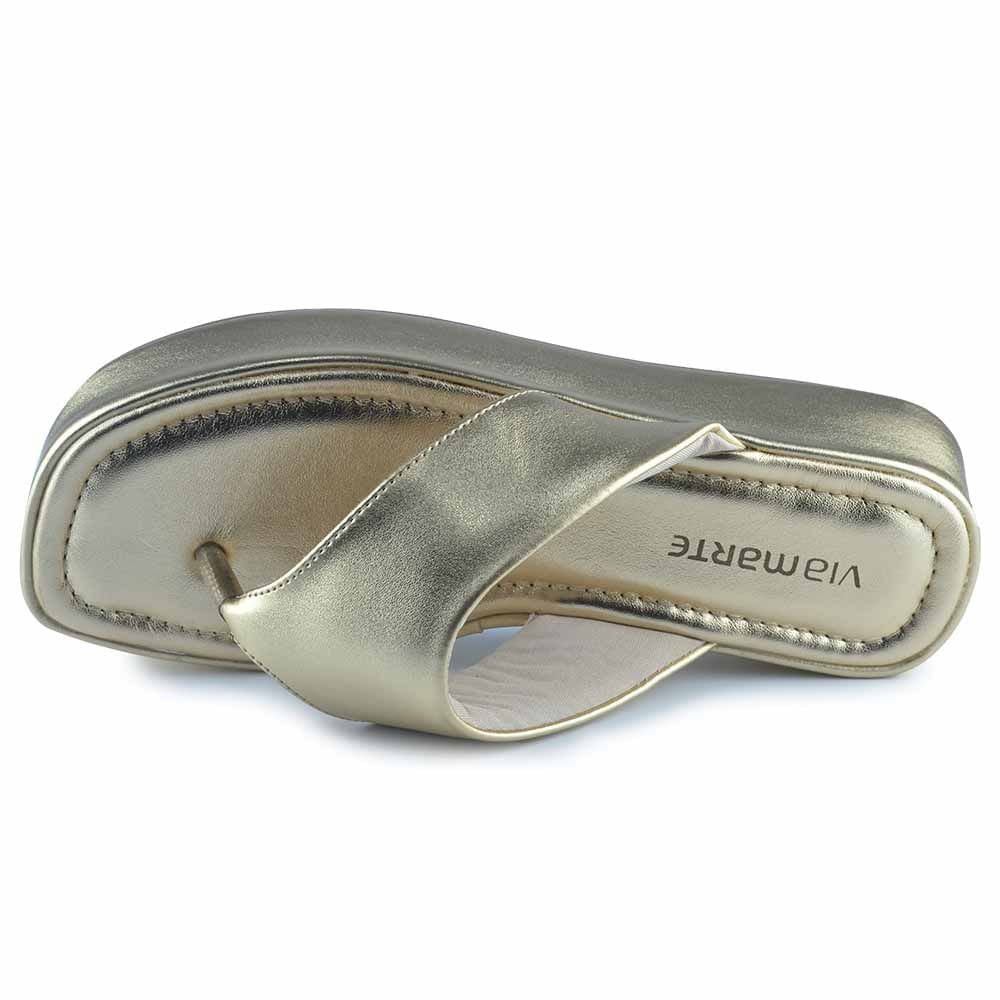 Sandália Tamanco Via Marte Feminina TM 23-18416-01 Dourado 4