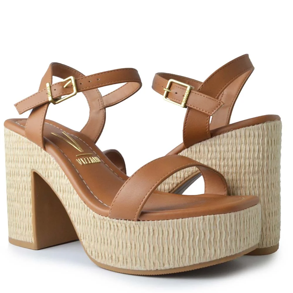 Sandália Plataforma Vizzano Feminina 6541.100 Marrom 6