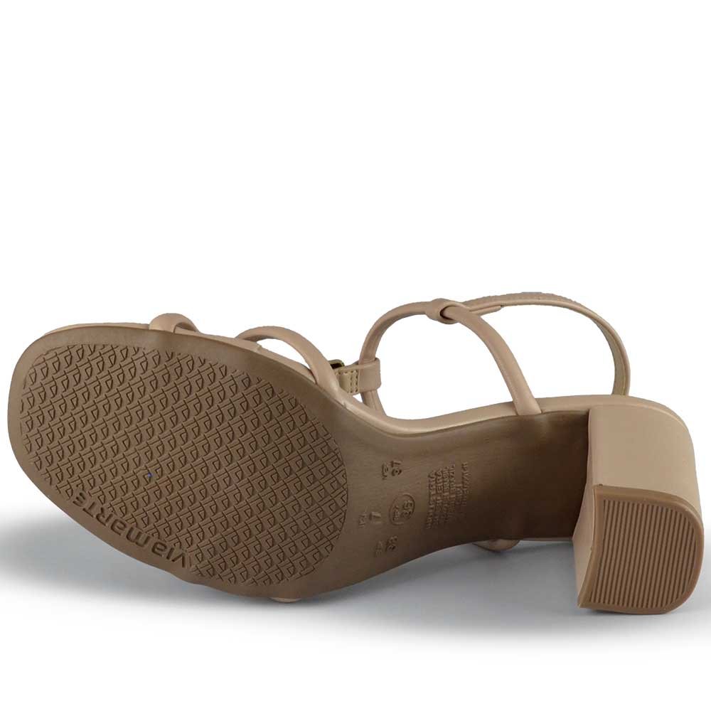 Sandália Via Marte Feminina Salto Bloco 265-006-02 Bege 5