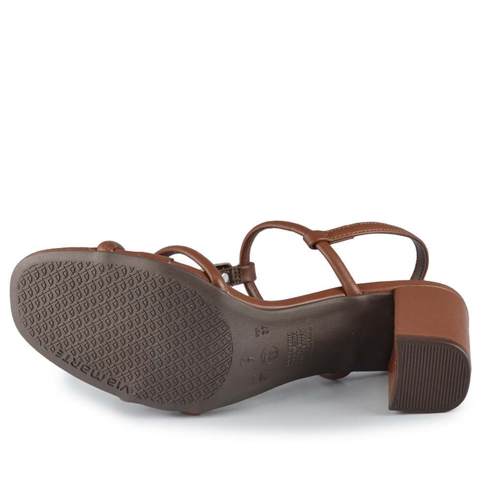 Sandália Via Marte Feminina Salto Bloco 265-006-02 Marrom 5