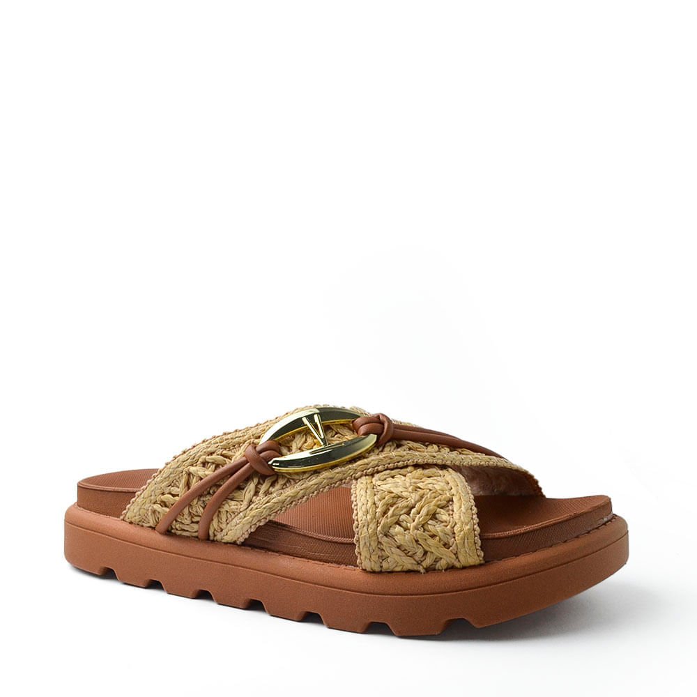 Sandália Papete Vizzano Feminina 6510.121 Bege/Marrom 2