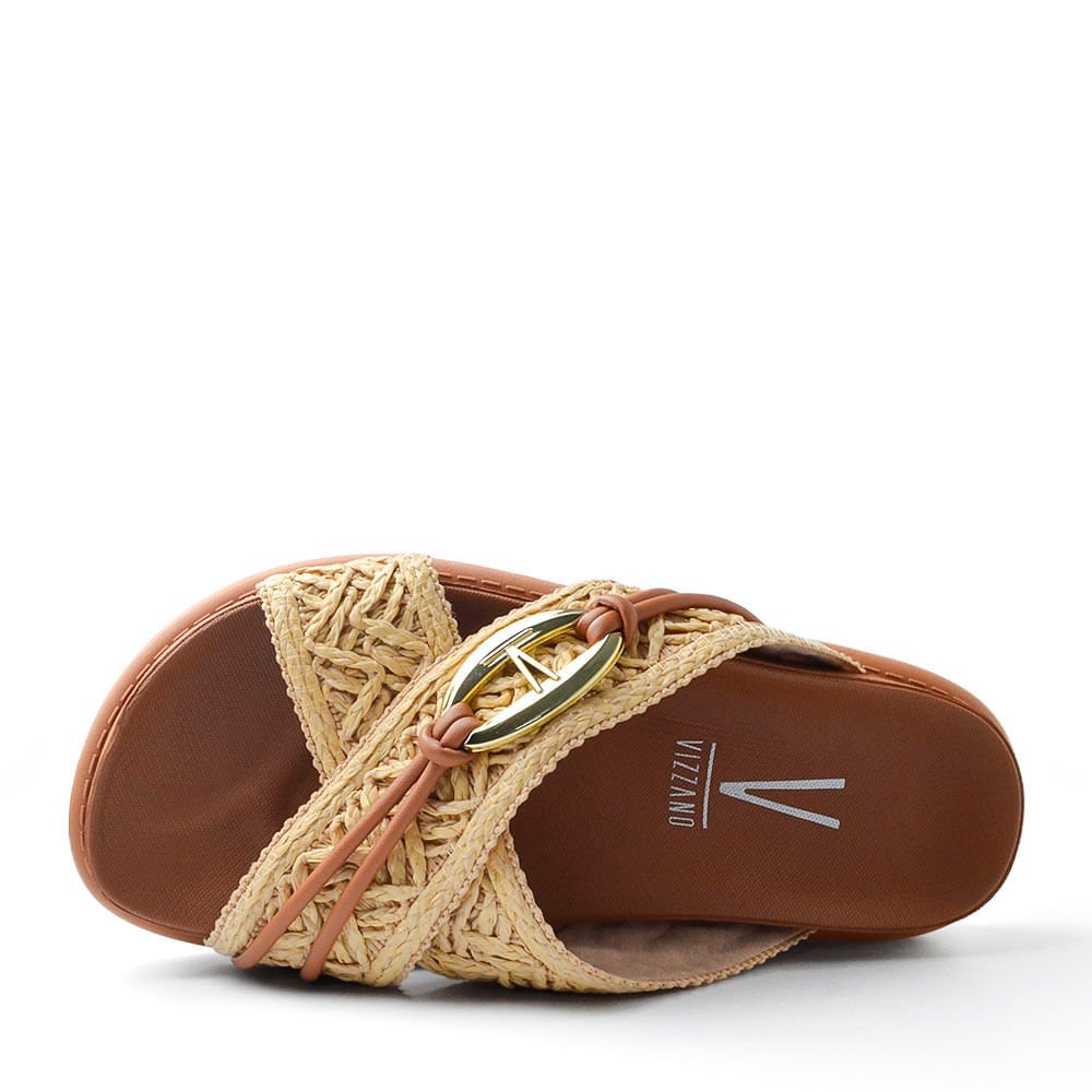 Sandália Papete Vizzano Feminina 6510.121 Bege/Marrom 4