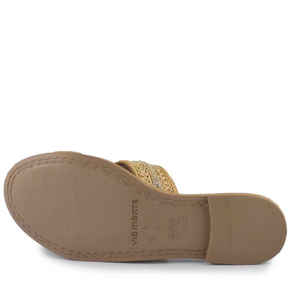 Sandália Rasteira Via Marte Feminina 308-001-01 Bege 5