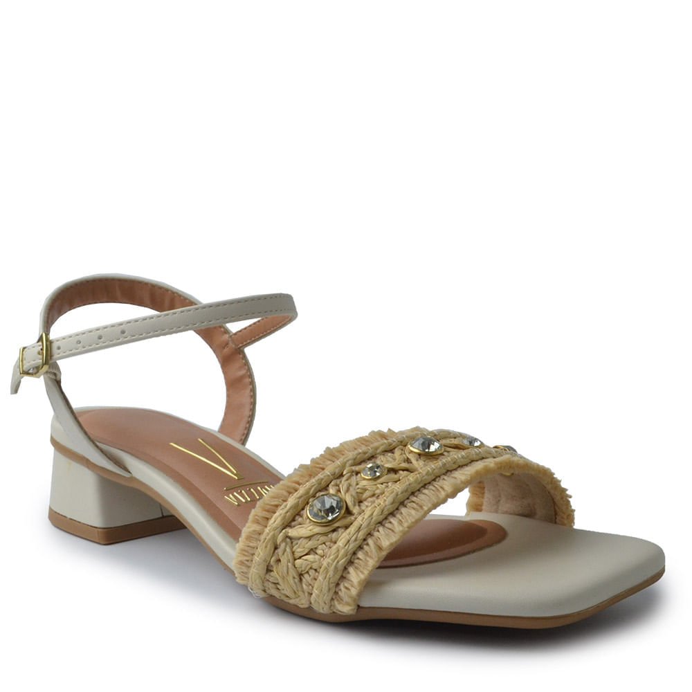 Sandália Salto Baixo Vizzano Feminina 6454.139 Branco 2