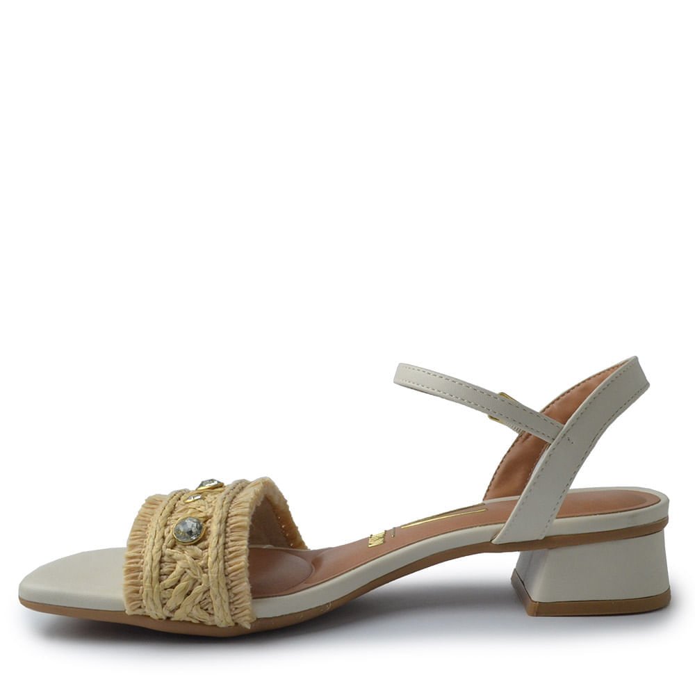 Sandália Salto Baixo Vizzano Feminina 6454.139 Branco 3