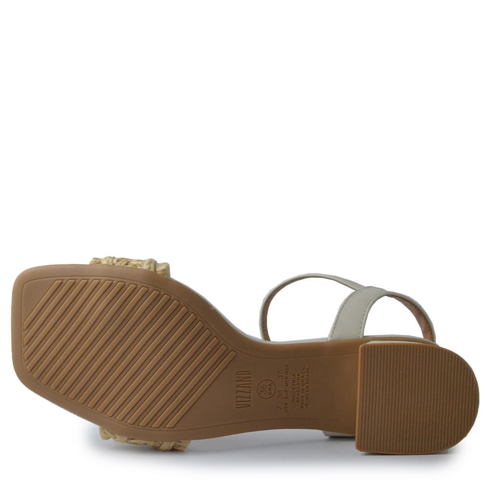 Sandália Salto Baixo Vizzano Feminina 6454.139 Branco 5