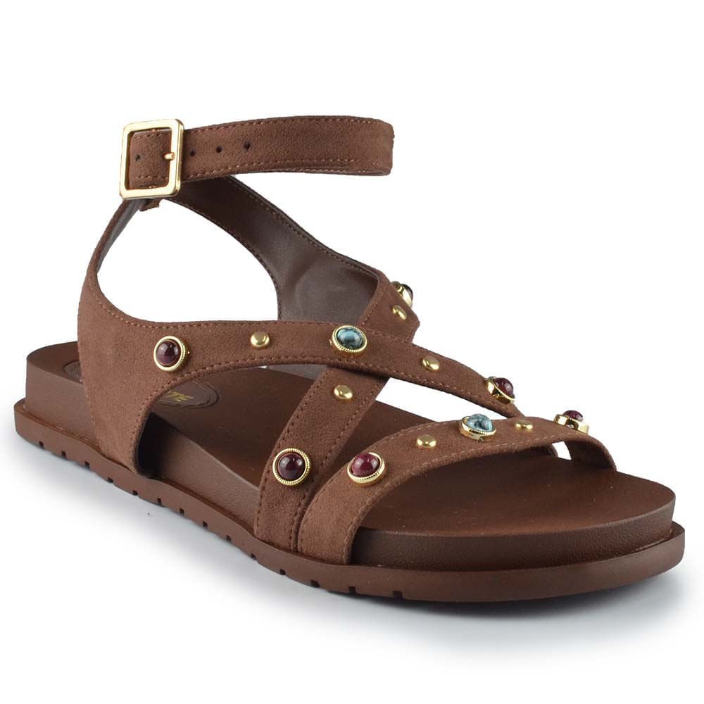 Sandália Papete Via Marte Feminina 174-016-01 Marrom 2