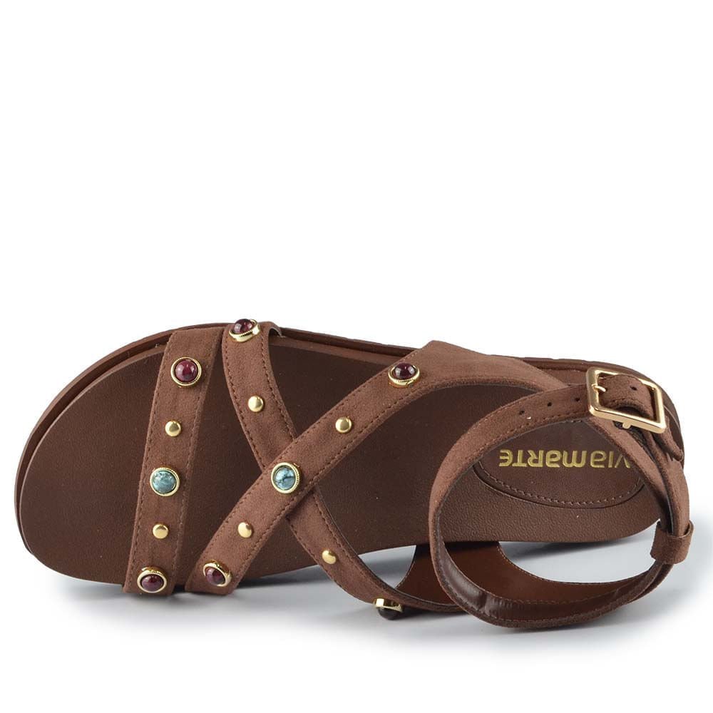 Sandália Papete Via Marte Feminina 174-016-01 Marrom 4