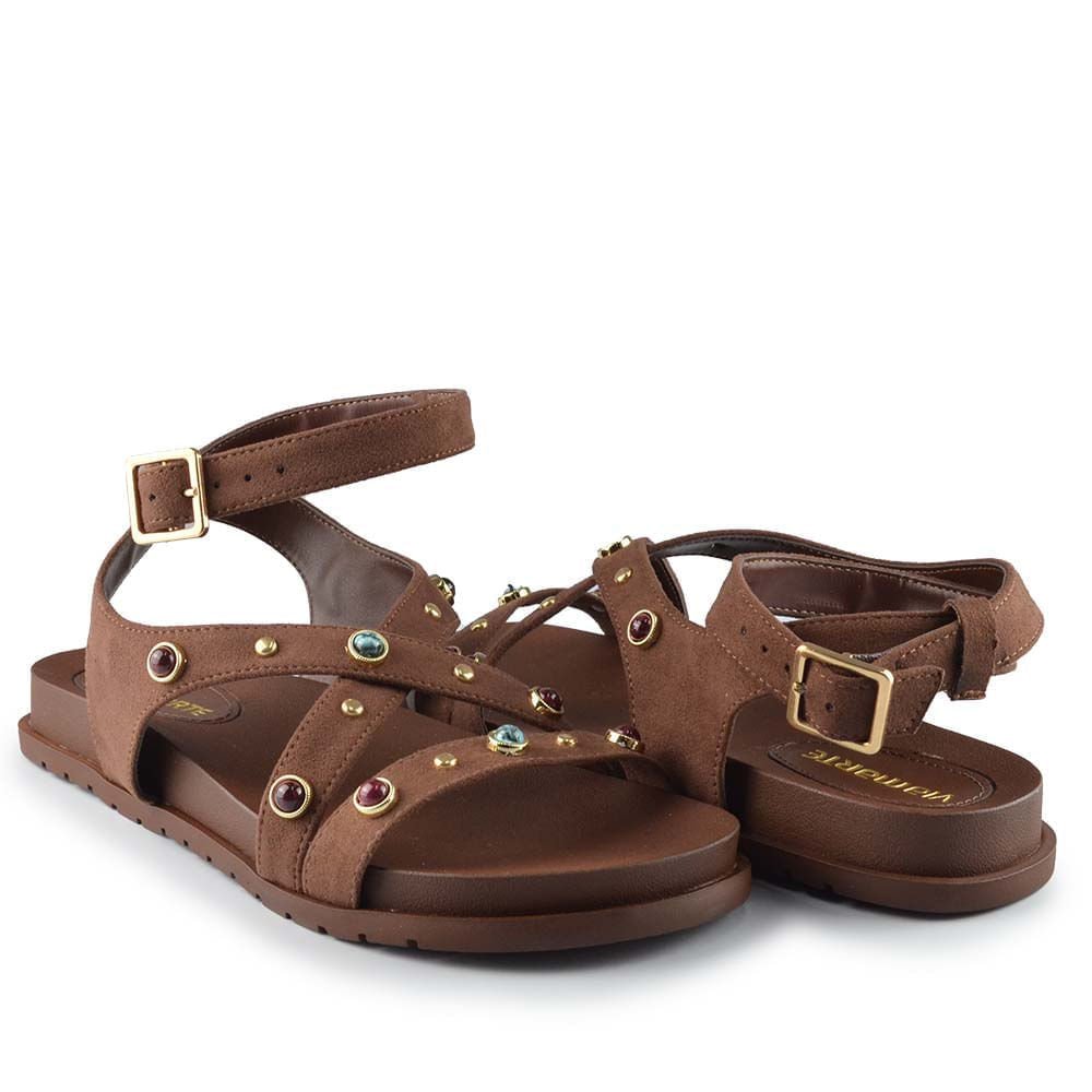 Sandália Papete Via Marte Feminina 174-016-01 Marrom 6