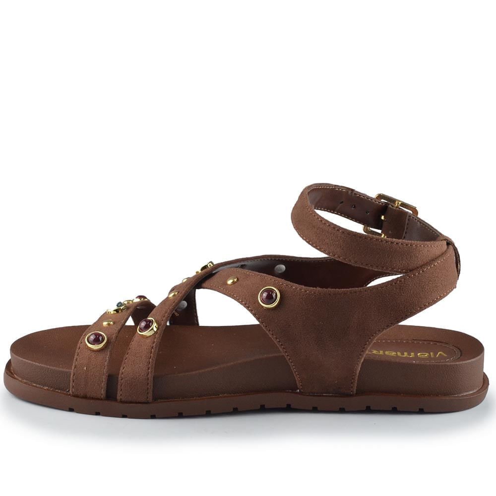 Sandália Papete Via Marte Feminina 174-016-01 Marrom 3