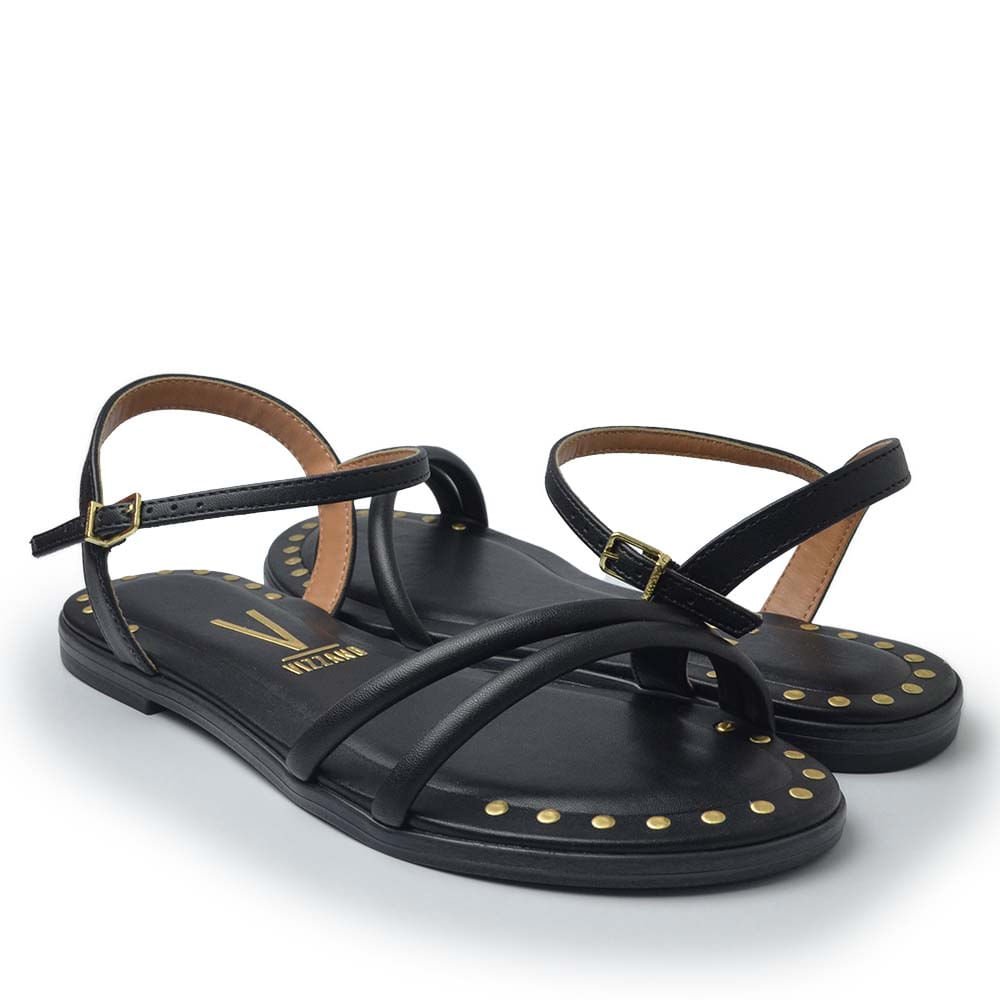 Sandália Rasteira Vizzano Feminina 6523.100 Preto 6