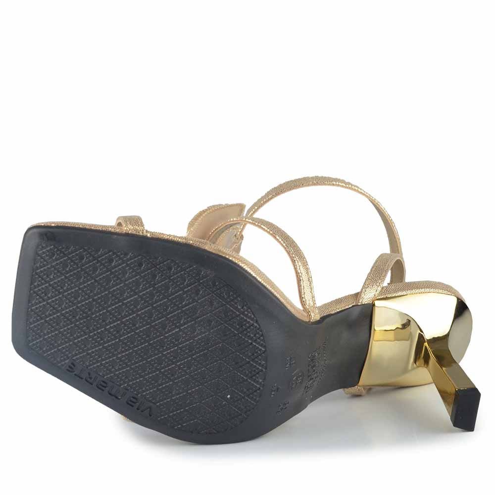 Sandália Salto Alto Via Marte Feminina 298-009-03 Dourado 5