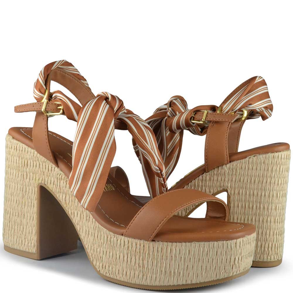 Sandália Salto Alto Vizzano Feminina 6541.103 Marrom 6