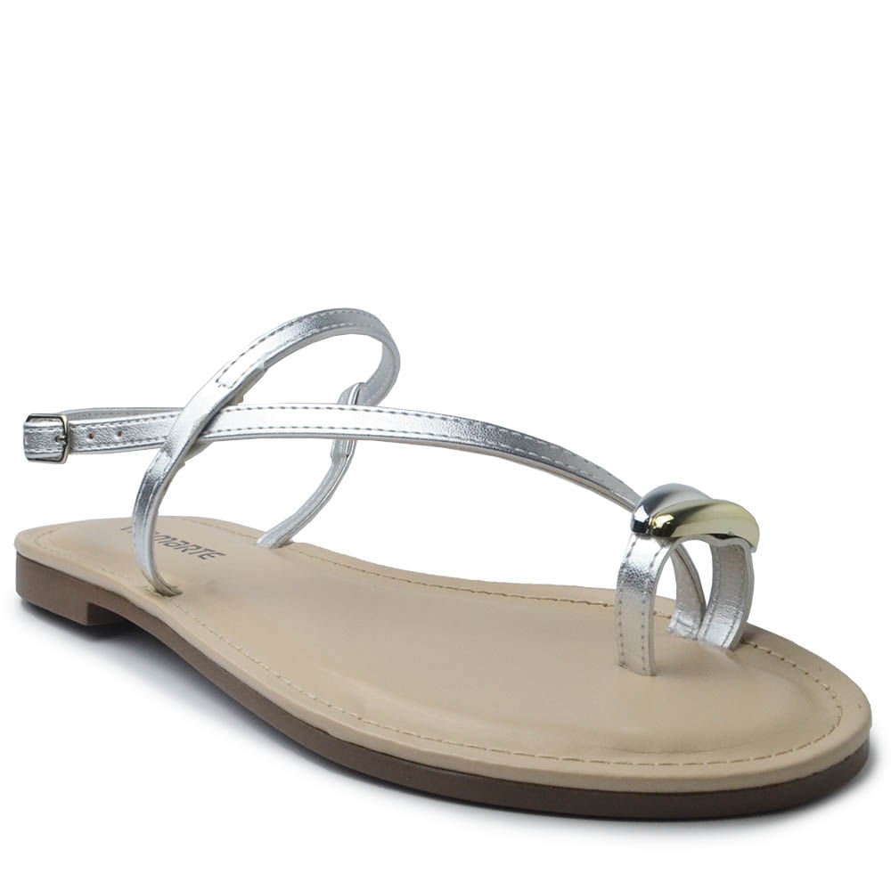 Sandália Rasteira Via Marte Feminina 330-002-01 Prata 2