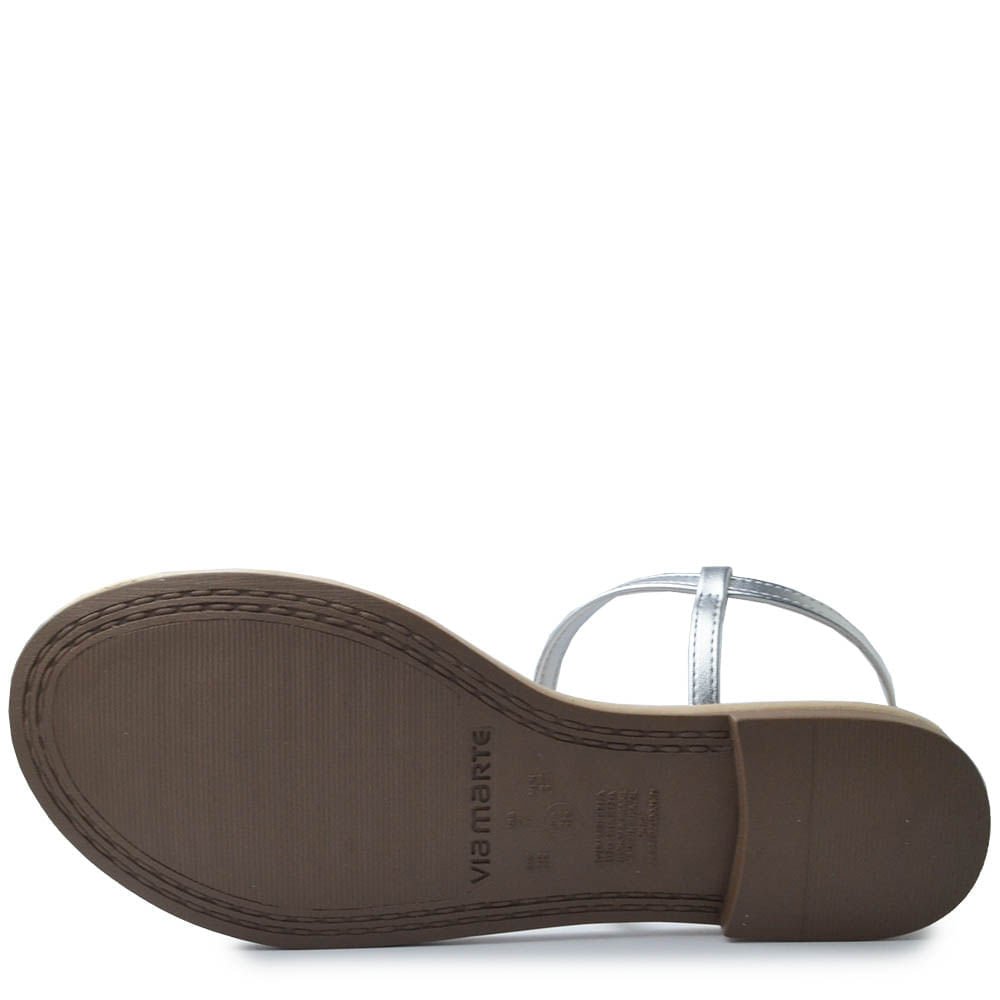 Sandália Rasteira Via Marte Feminina 330-002-01 Prata 5