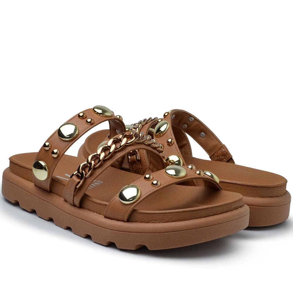 Sandália Papete Vizzano Feminina 6510.102 Marrom 6