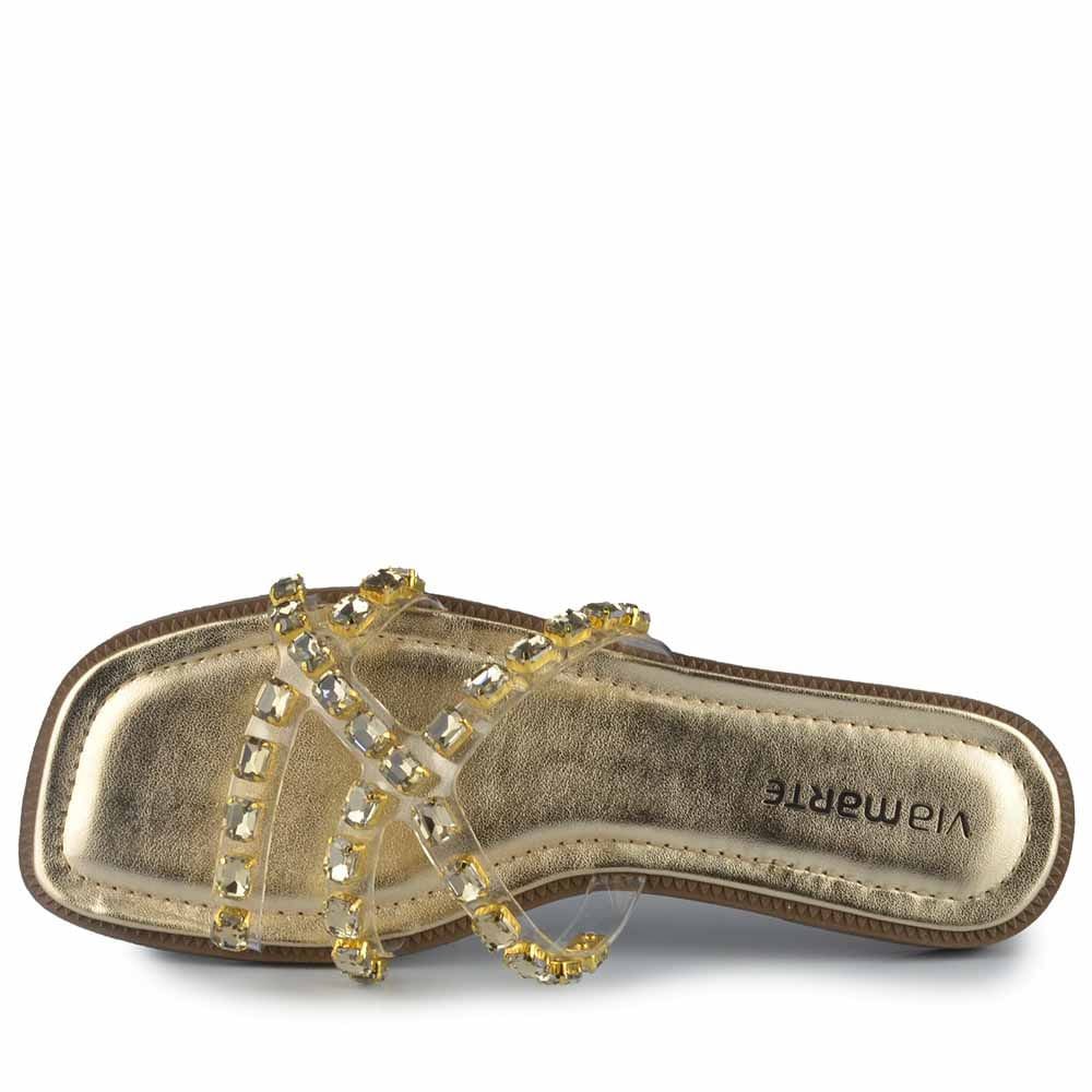 Sandália Rasteira Via Marte Feminina 291-008-01 Dourado 4