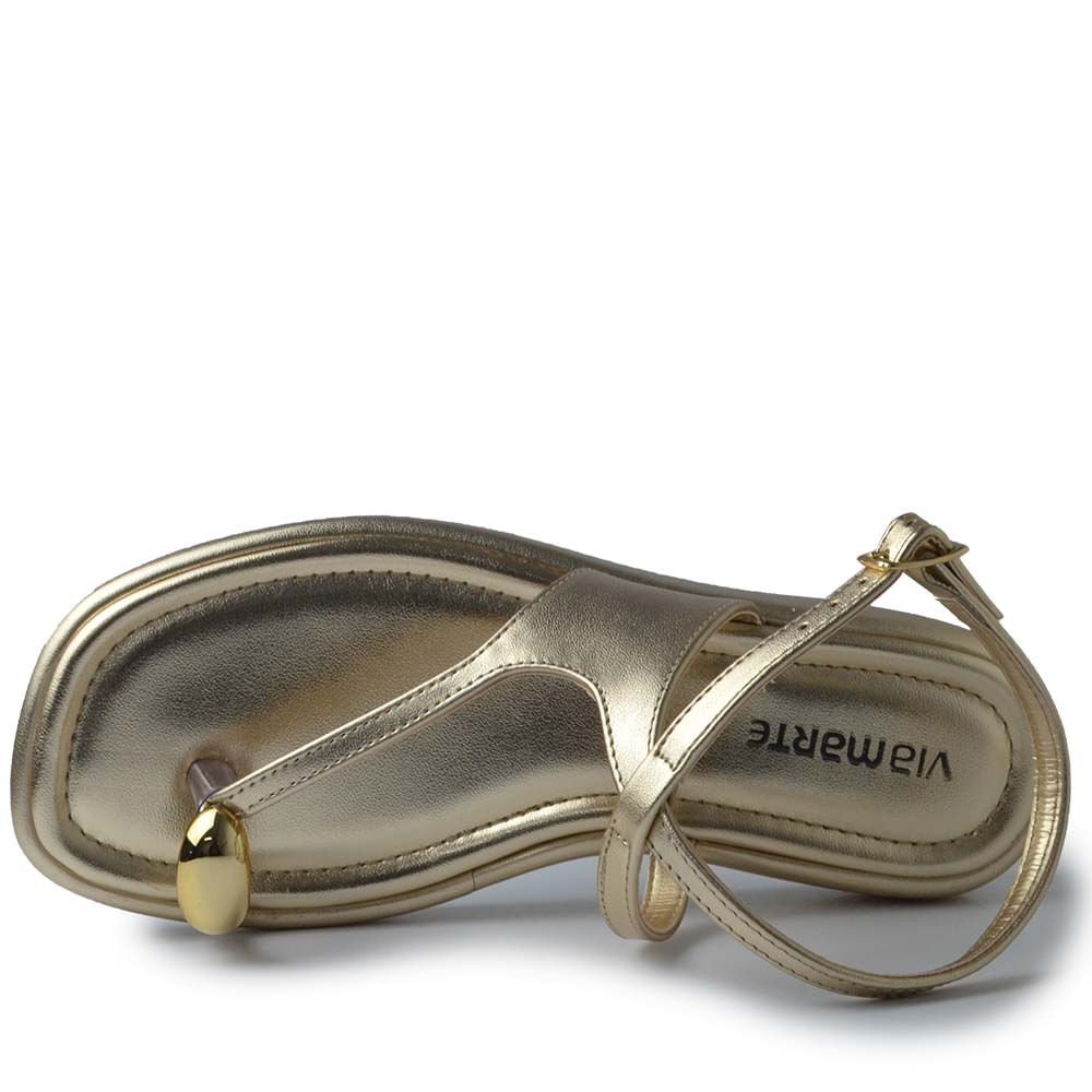 Sandália Papete Via Marte Feminino 267-009-01 Dourado 4