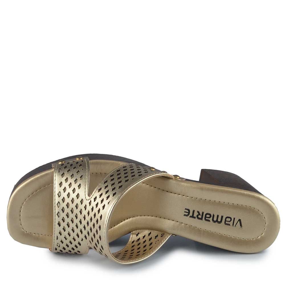 Tamanco Via Marte Feminino 311-004-01 Dourado 4