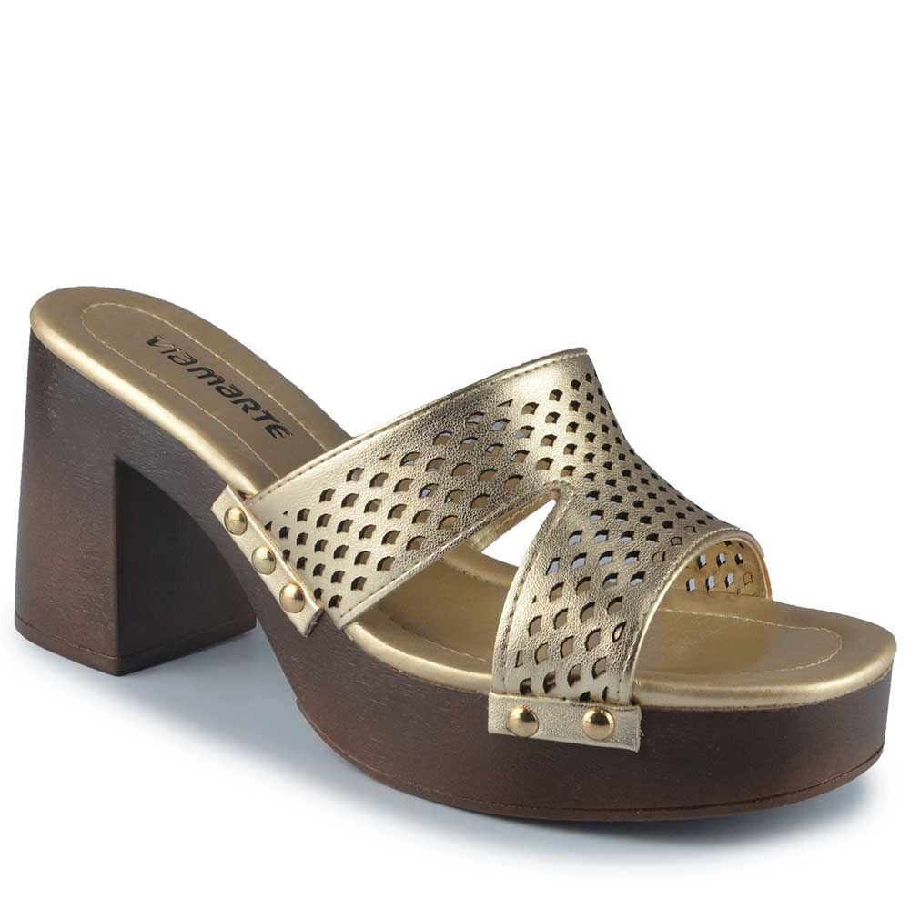 Tamanco Via Marte Feminino 311-004-01 Dourado 2