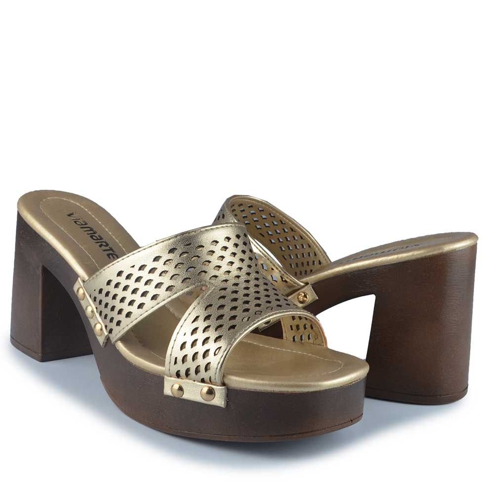 Tamanco Via Marte Feminino 311-004-01 Dourado 6