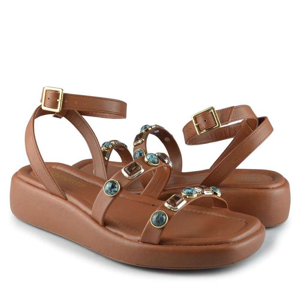 Sandália Papete Via Marte Feminina 267-001-01 Marrom 6