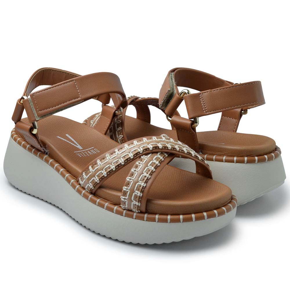 Sandália Anabela Vizzano Feminina 6519.102 Marrom 6