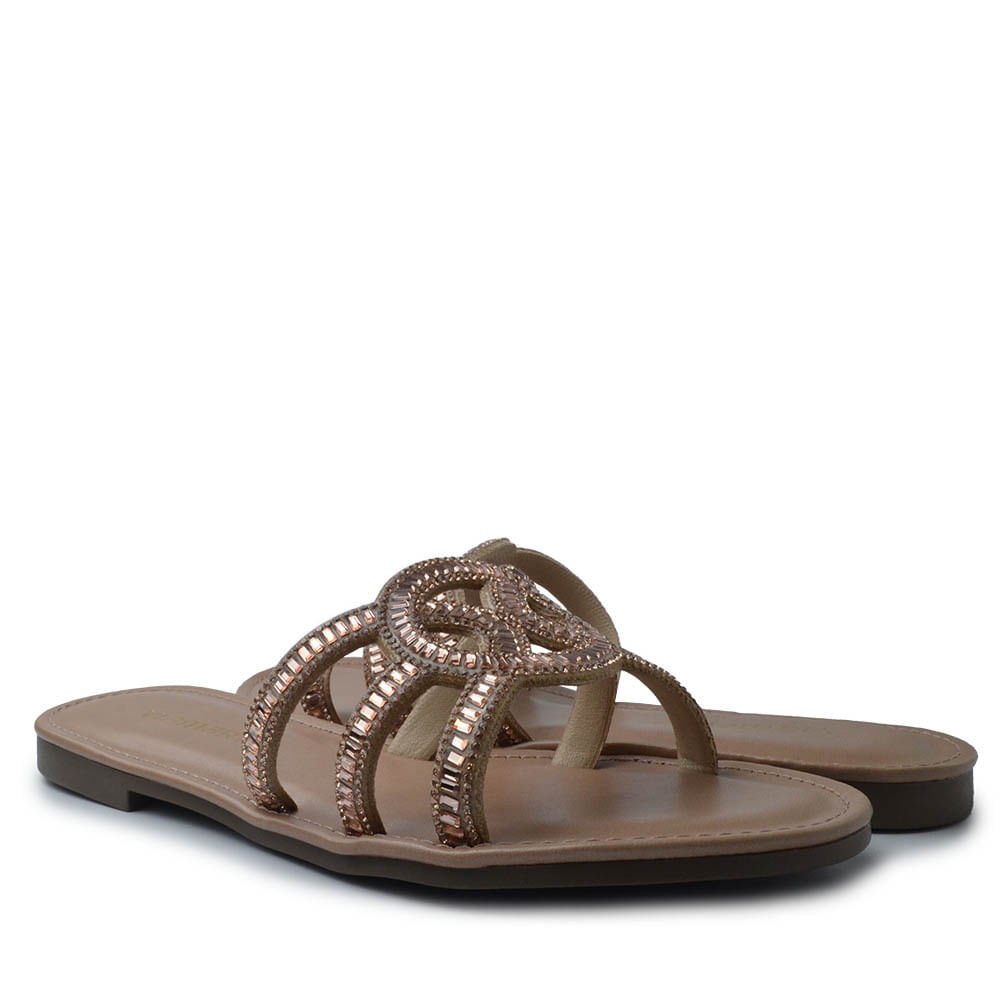 Sandália Rasteira Via Marte Feminina 308-003-01 Bege 6