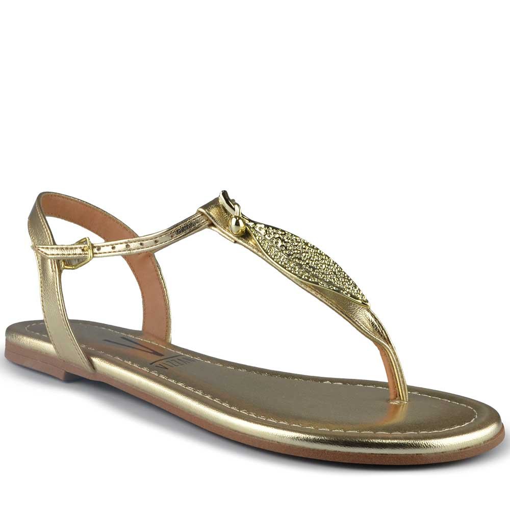 Sandália Rasteira Vizzano Feminina 6371.174 Dourado 2