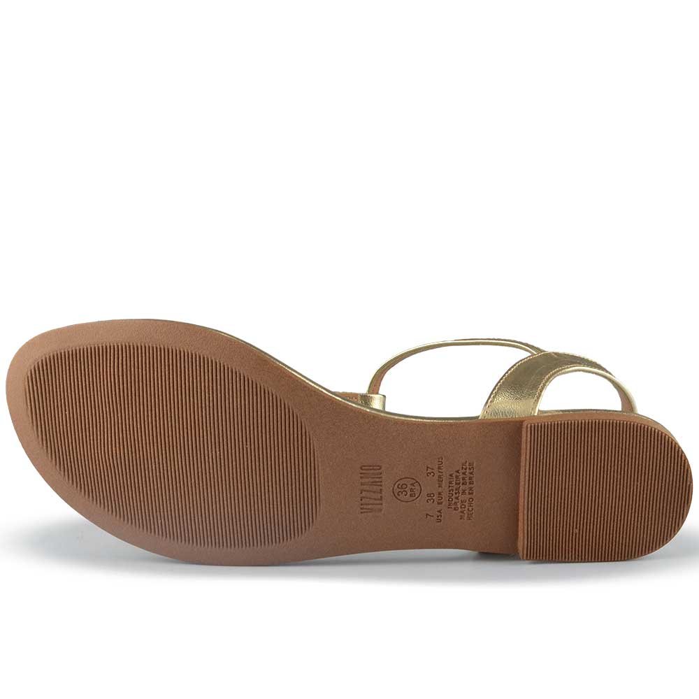 Sandália Rasteira Vizzano Feminina 6371.174 Dourado 5