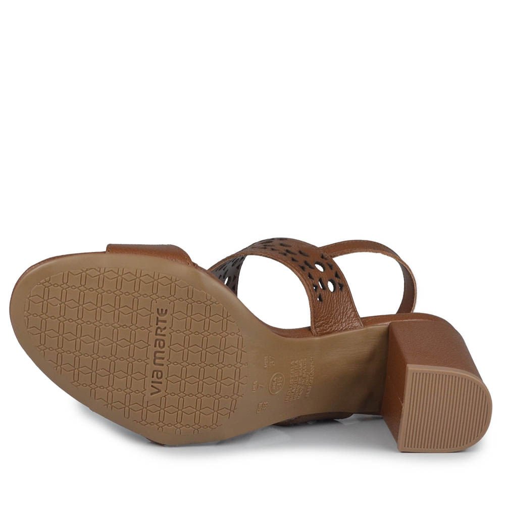 Sandália Salto Bloco Via Marte Feminina 321-006-01 Marrom 5