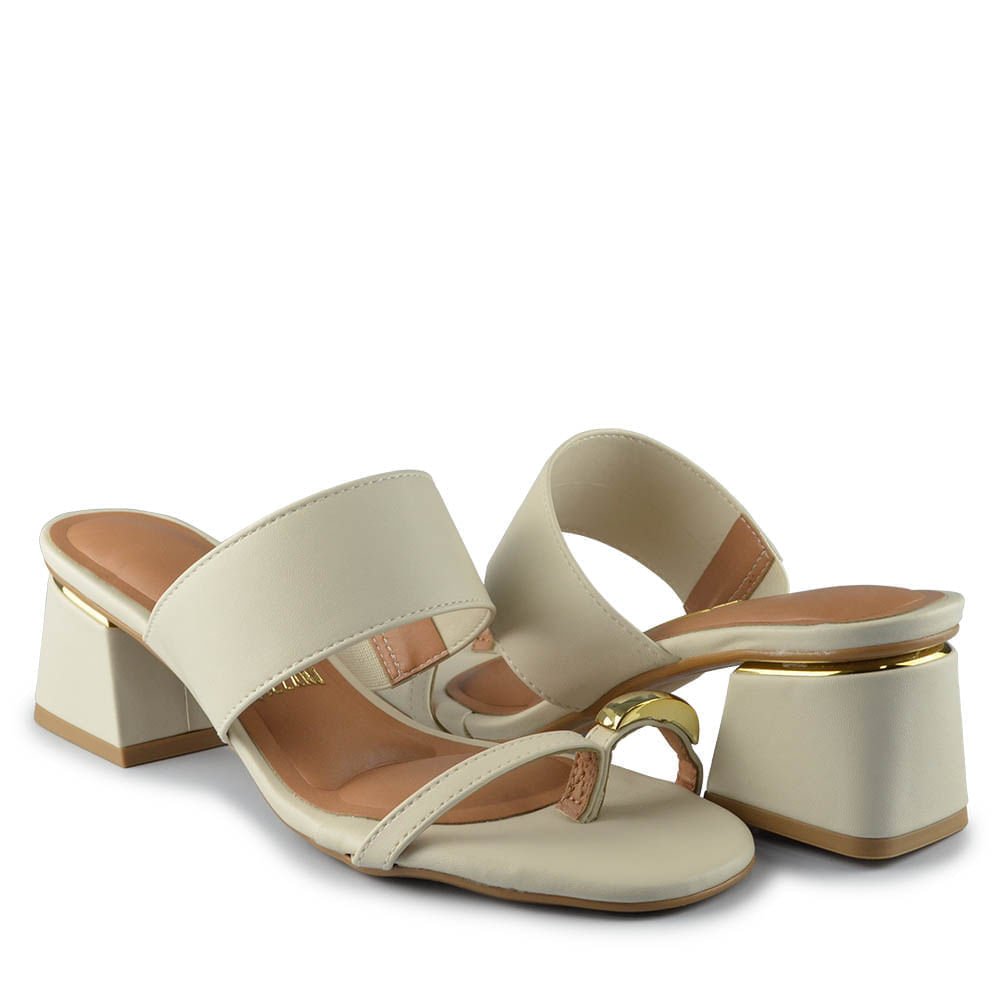 Tamanco Vizzano Feminino Salto Bloco 6428.148 Branco 6