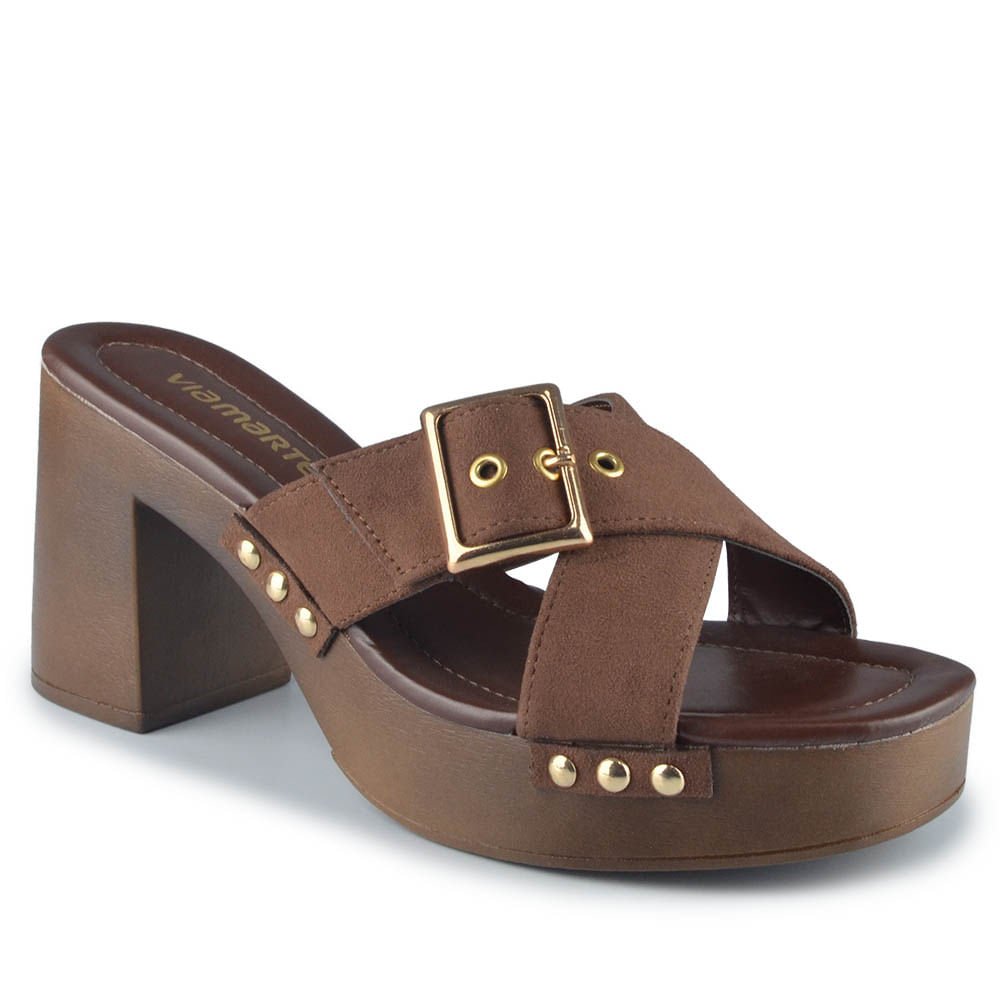 Tamanco Via Marte Feminino 311-003-01 Marrom 2